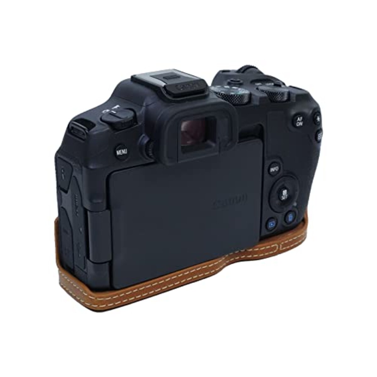  Rieibi Canon EOS R8 ケース、eos r8カメラケース eos r8ボディケース PUレザーカメラハーフケース バッテリー交換可能 三脚設置でき 開閉自由 ベースを保護でき ４色展開 PUレザー EOS R8 保護カバー ハーフケース eos r8 ハーフケースアウトドア撮影用 (ブラウン)画像5 