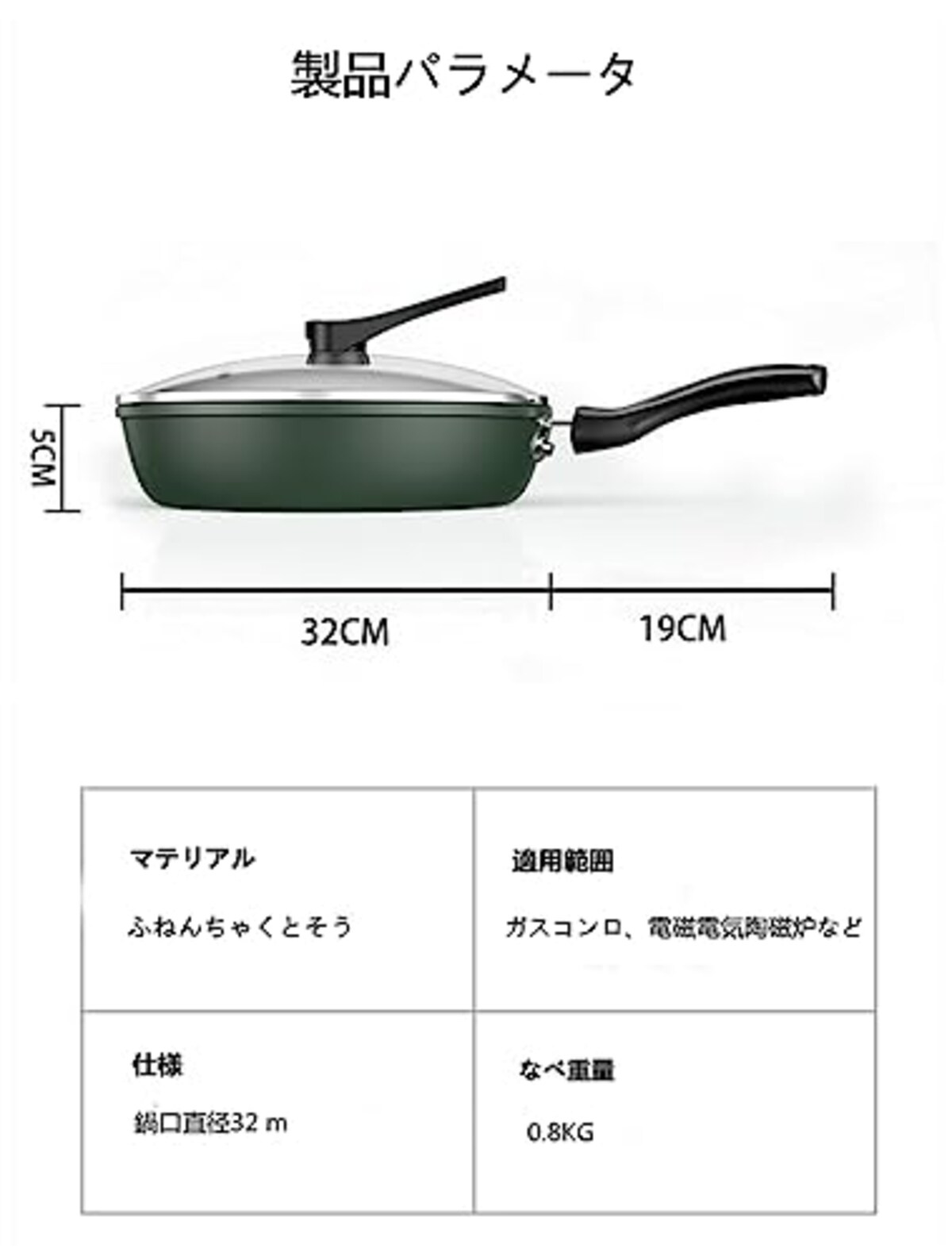  フライパン 焦げ付き防止 炒め鍋 30cm/32cm/34cm 蓋付き 多い層コーティング 5層構造 中華鍋 IH対応 て熱源対応 耐熱性 朝食フライパン お手入れ簡単 有害物質を含まない ノこびりつきにくい 鉄鍋 無油煙炒め物鍋器具 (34cm,（ふた付き）)画像7 