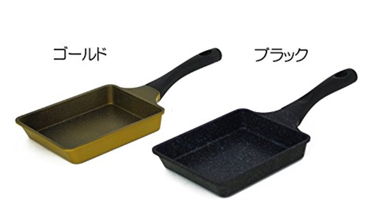  タフコ(Tafuco) 卵焼き器 フライパン 幅15×奥行36×高さ4.5cm ガス火専用 軽量 ダイヤモンドマーブルコーティング ブラック F-7113画像5 