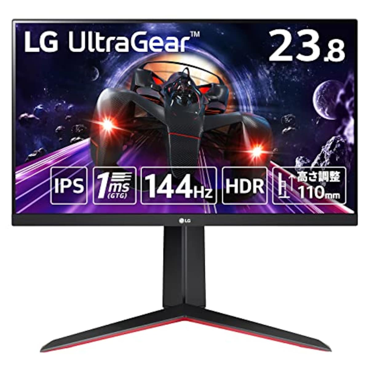 【Amazon.co.jp 限定】LG ゲーミングモニター UltraGear 24GN65R-B 23.8インチ / フルHD/IPS / 144Hz / 1ms(GTG) / HDR/FreeSync Premium/高さ調整、ピボット対応/HDMI、DisplayPort