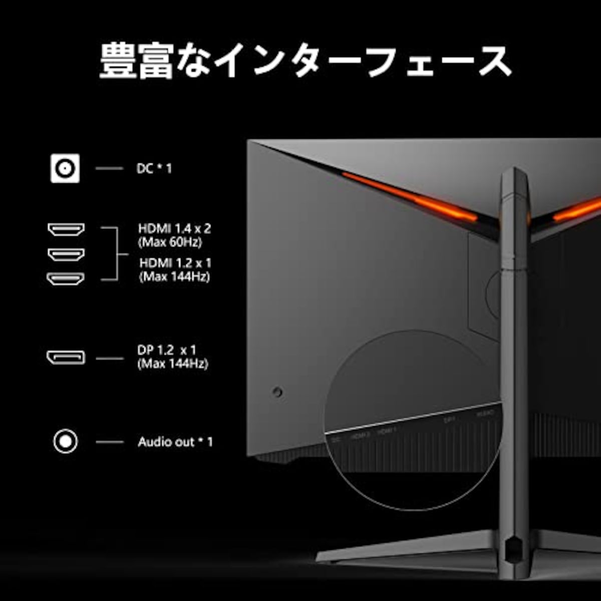  INNOCN ゲーミングモニター 27インチ ゲームディスプレイ 2K 2560x1440 WQHD PC モニター VAパネル / 144Hz / 1MS / 薄型/角度調整/VESA対応/Adaptive-Sync/G-sync MPRT 対応 日本語取扱説明書付き画像6 