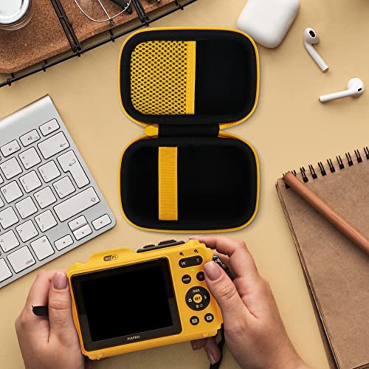  【Aenllosi 専用収納ケース】互換品 Kodak PIXPRO WPZ2 コダック コンパクトデジタルカメラ イエロー（ケースのみ）画像7 