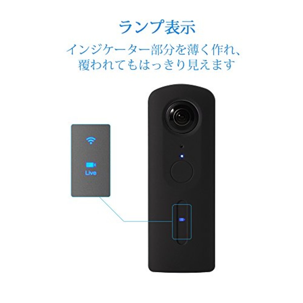  Ricoh Theta V専用 S/SC兼用【新バージョン】カバー 保護ケース マイク穴あり レンズキャップ付き 360全天球カメラ用 OS962画像4 