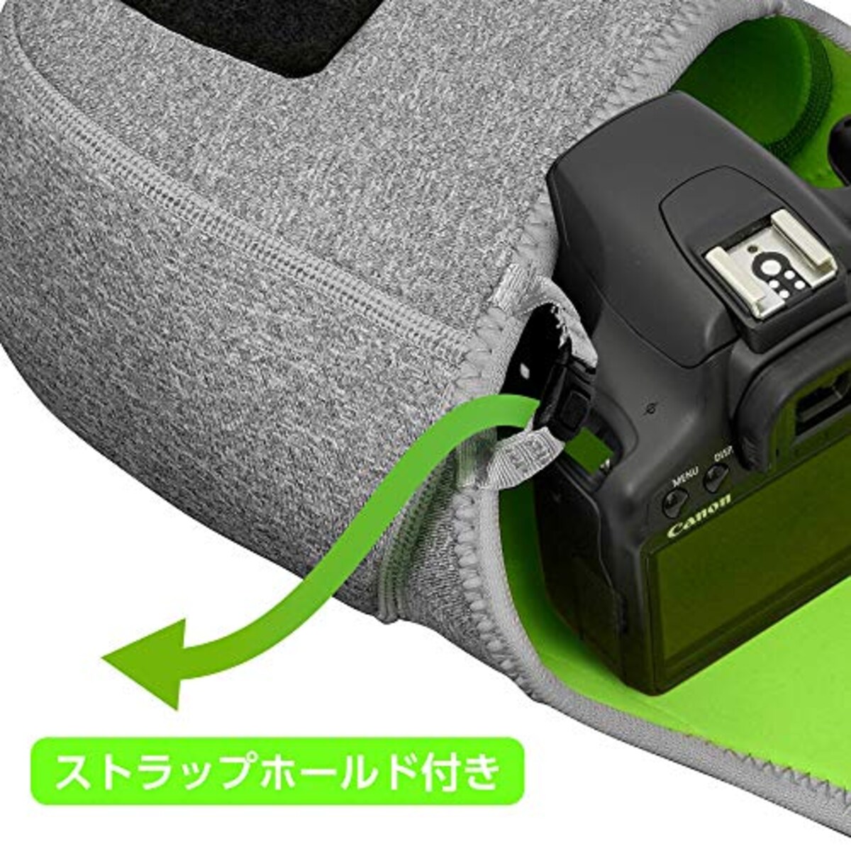  ハクバ HAKUBA カメラケース スリムフィット カメラケース02L カメラにフィットするネオプレン素材 小型一眼レフ用 グレー 2SP-SF-CC02LGY画像4 