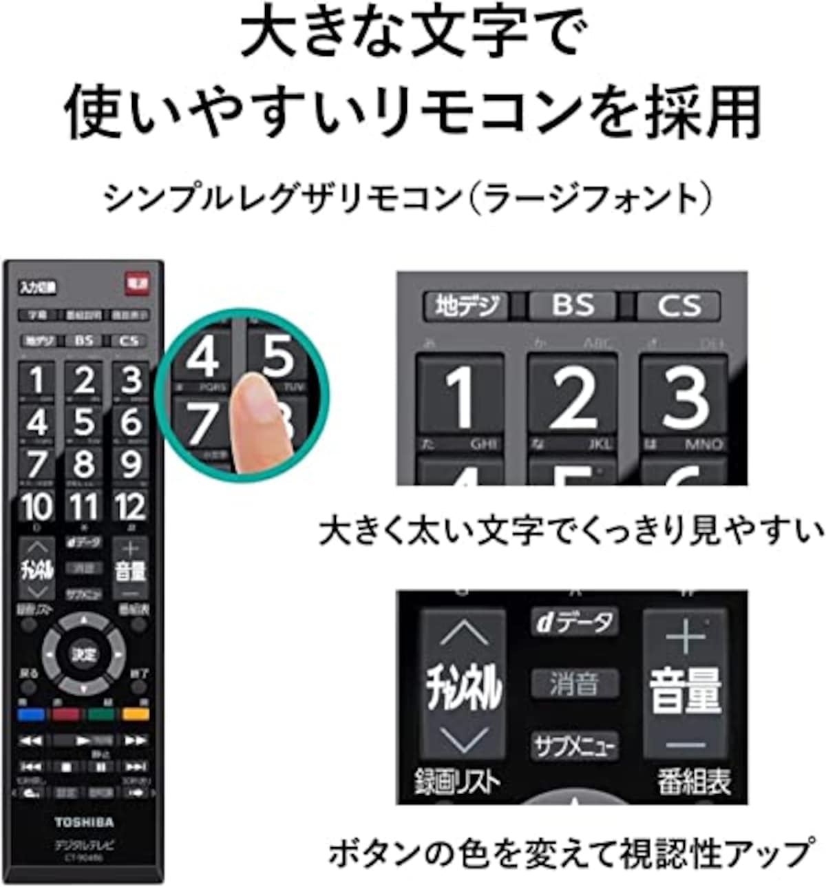  東芝 24V型 液晶テレビ レグザ 24S24 ハイビジョン 外付けHDD ウラ録対応 （2020年モデル）画像3 
