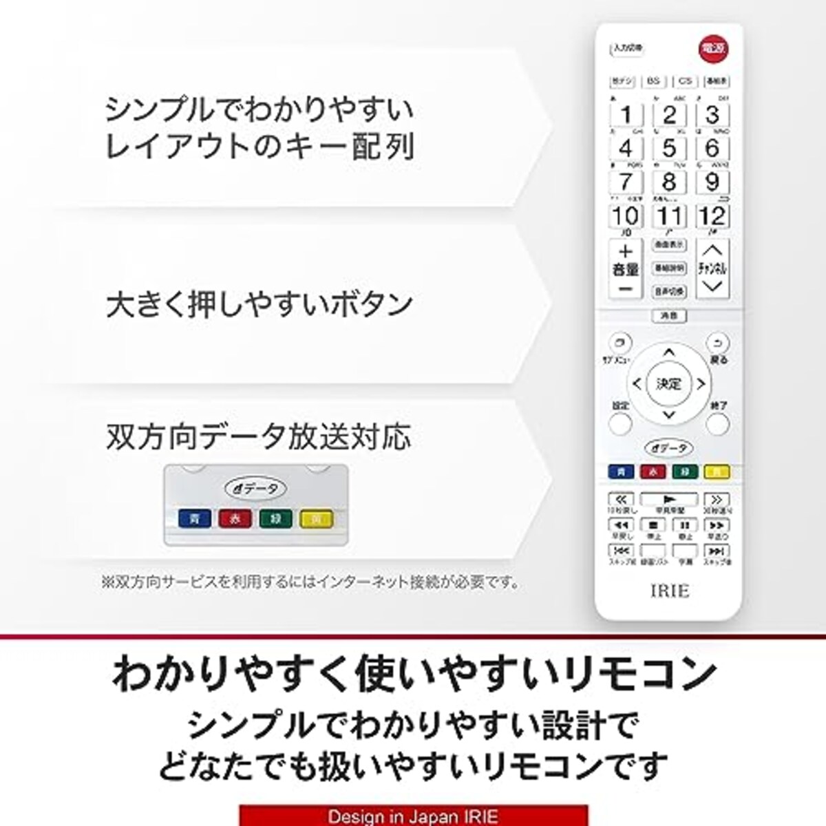  FFF テレビ 32型 ホワイト 液晶TV ダブルチューナー 裏番組録画 ハイビジョン 東芝ボード内蔵 外付けHDD対応 録画機能 日本メーカー 2023年モデル 壁掛けにも対応 irie アイリー FFF-TV32WWH2画像9 