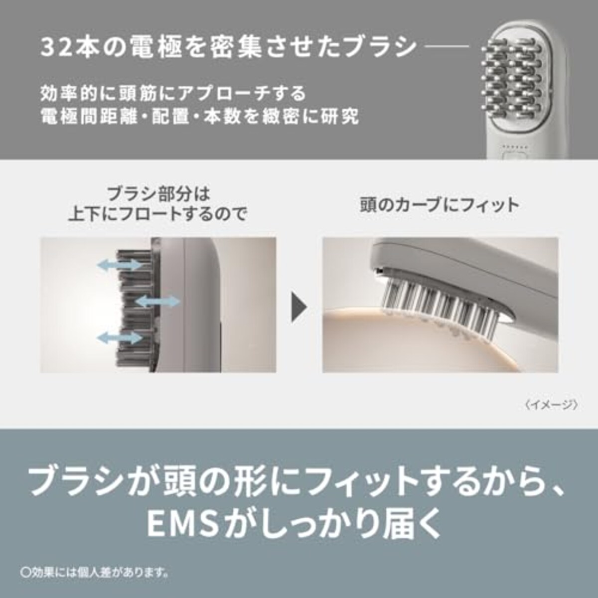  パナソニック バイタリフトブラシ EMS 電気ブラシ フェイスケア イオン グレージュ EH-SP60-H画像6 