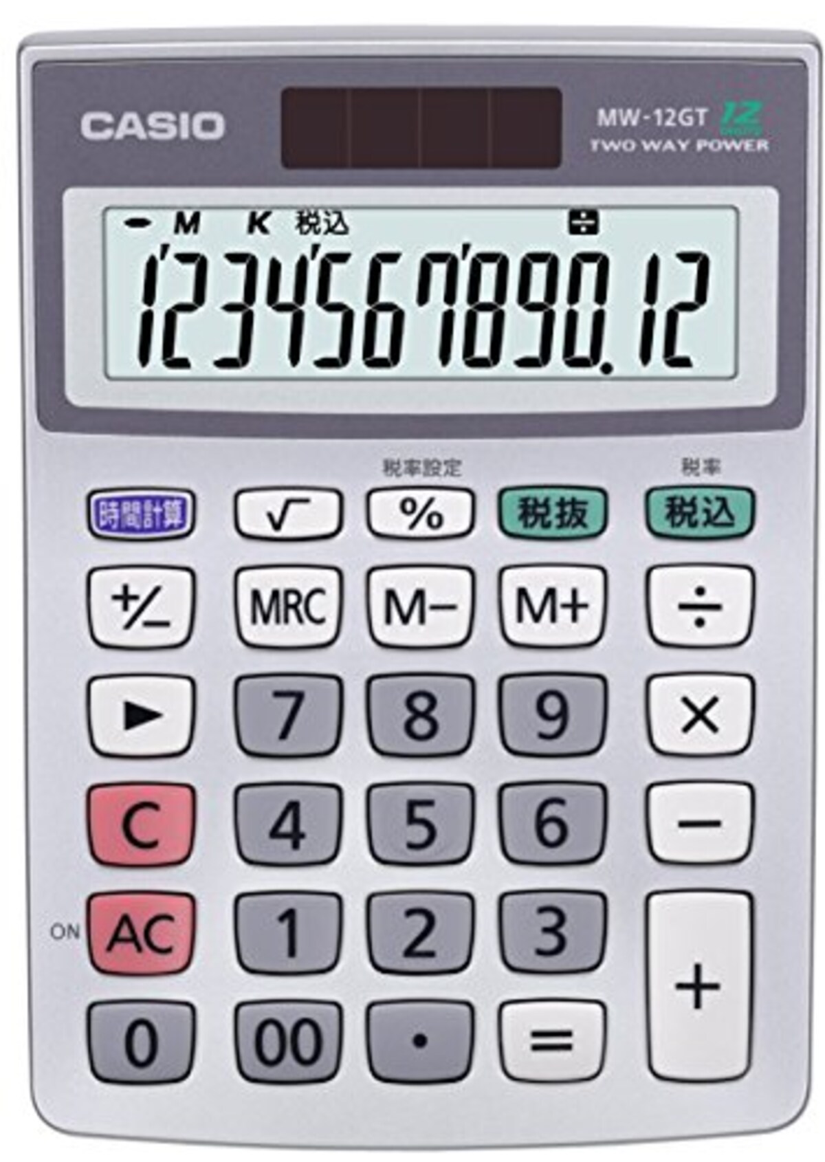 スタンダード電卓 時間・税計算 ミニジャストタイプ 12桁