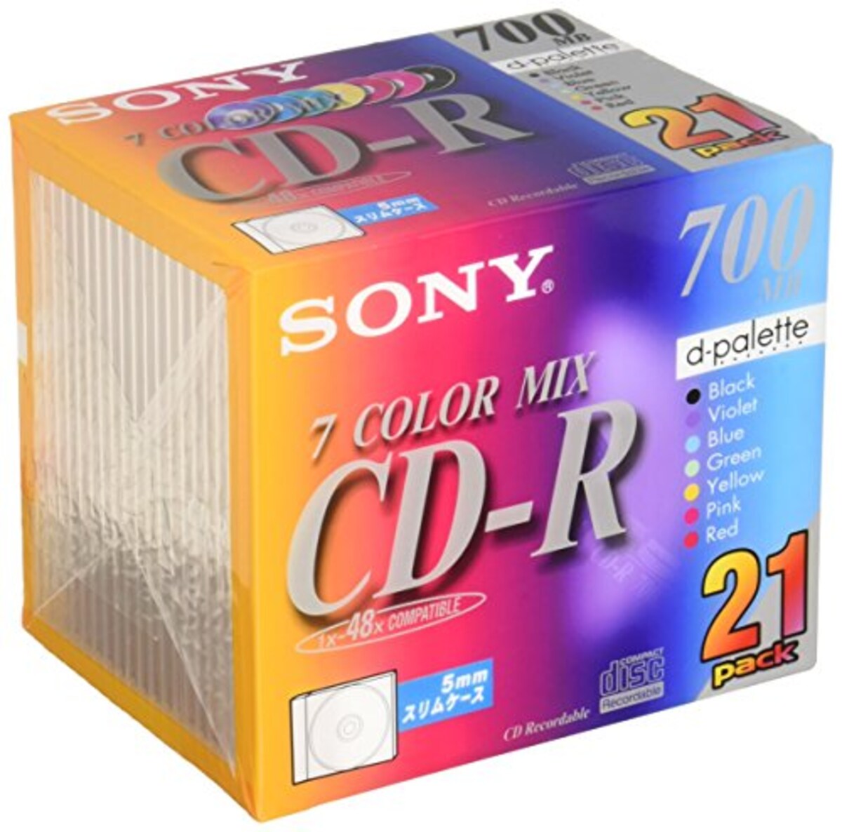 CD-Rメディア 5mmケース 21枚