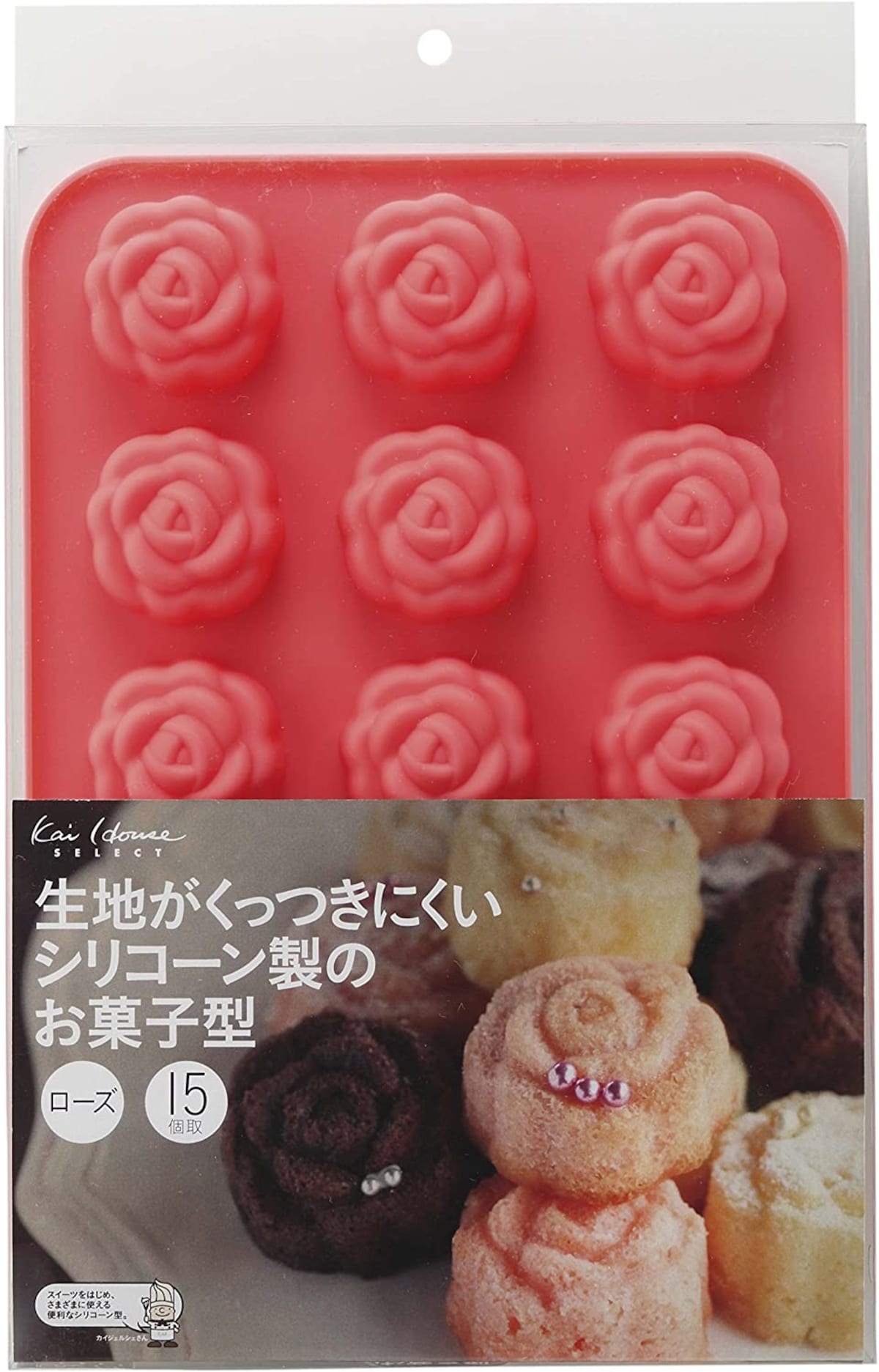  お菓子型 15個取り ローズ画像2 