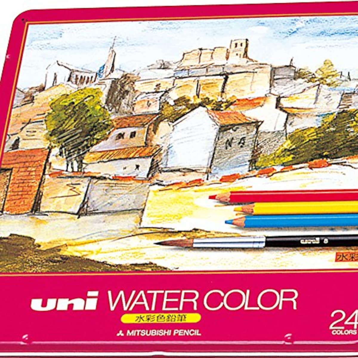 水彩色鉛筆 ユニウォーターカラー 24色