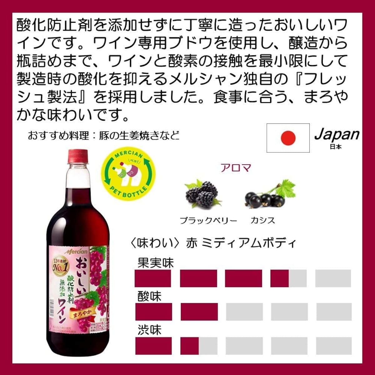  おいしい酸化防止剤無添加赤ワイン画像3 