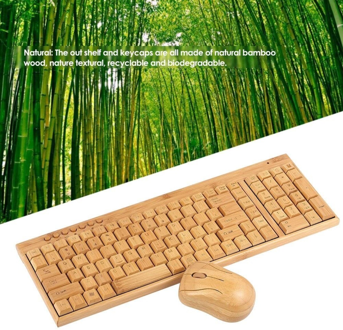  竹製 ワイヤレスキーボード画像3 