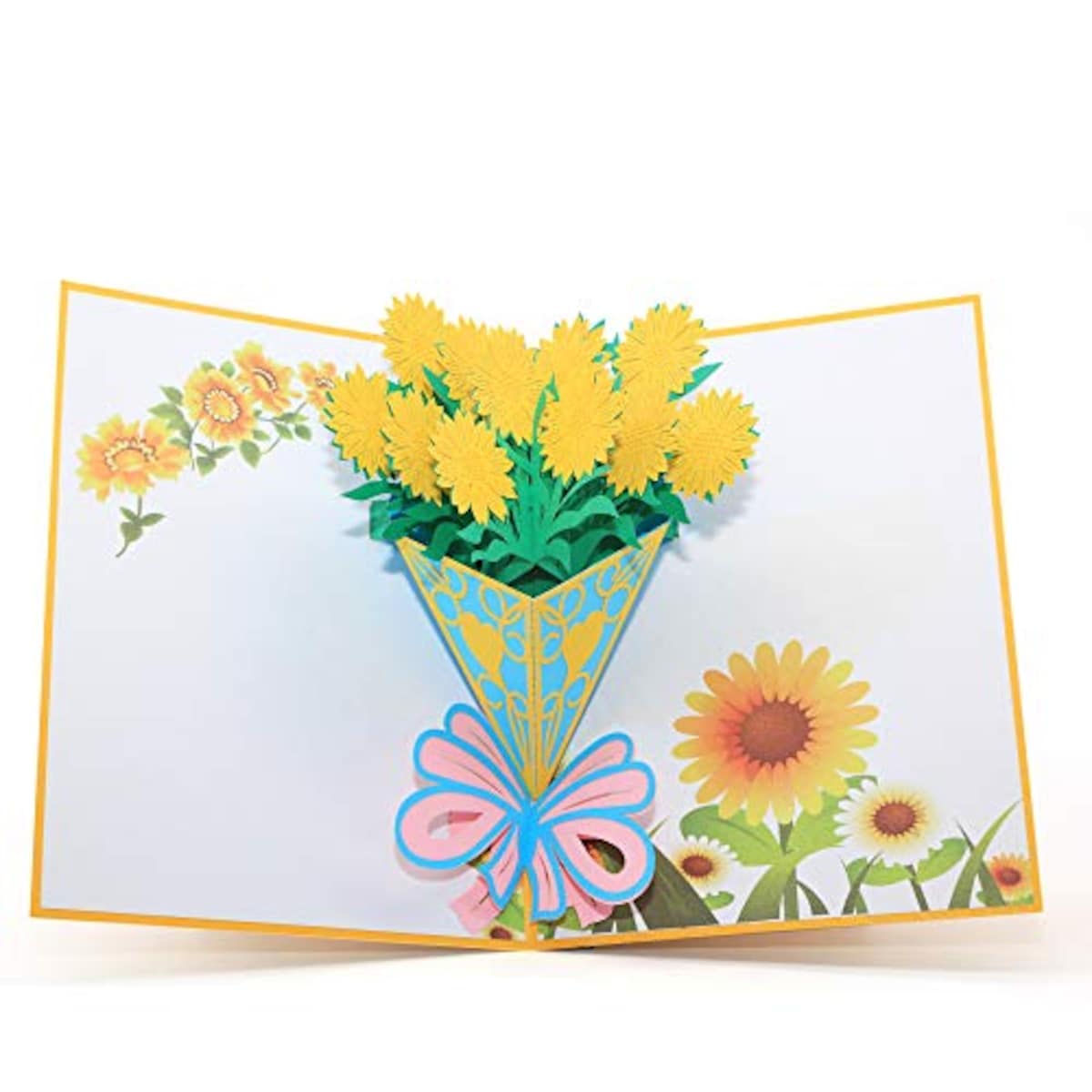 ひまわりの花束のグリーティングカード