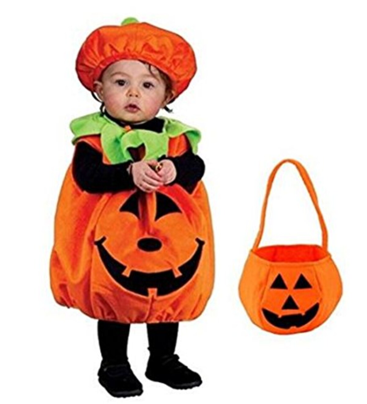 かぼちゃバッグ付き パンプキン キッズコスチューム 