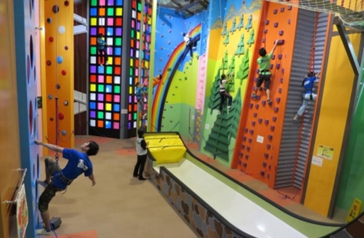 3. Rainbow-Colored Indoor Climbing