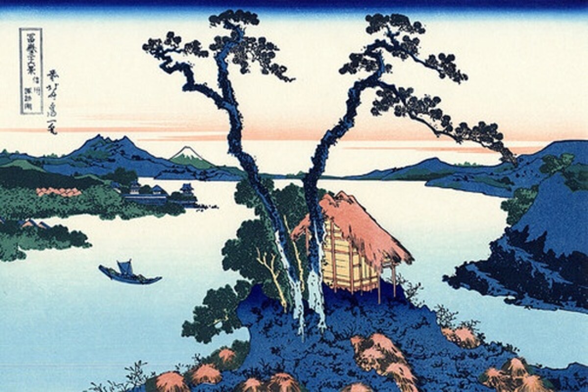 6. ปราสาท Takashima โดย Hokusai