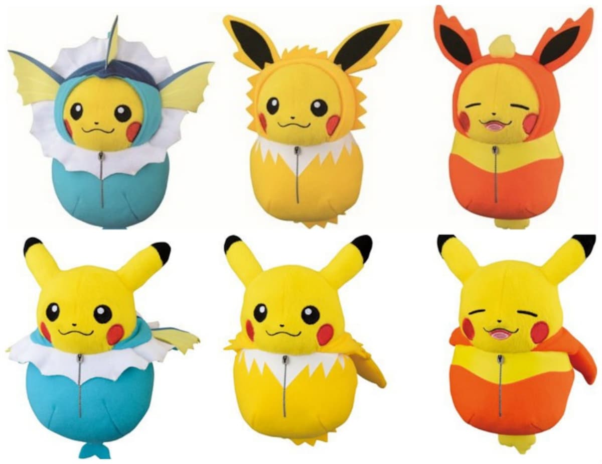 Pokemon Ditto Transform Plush Jolteon & Vaporeon & Flareon Set Eevee  Evolution