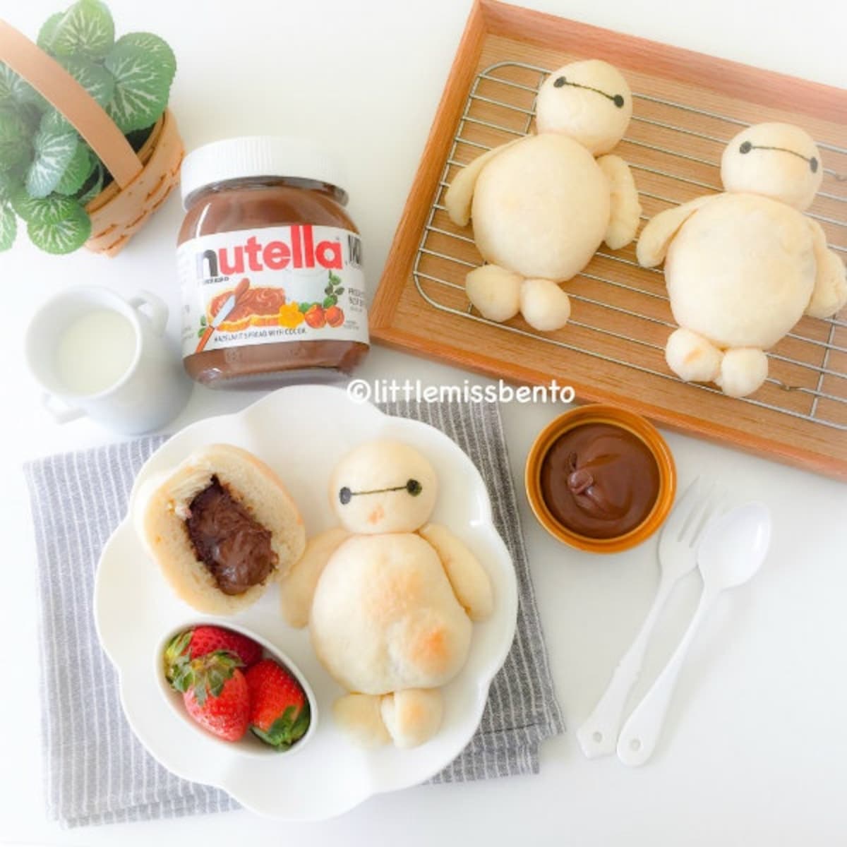 3. Baymax Nutella Milk Bread Recipe