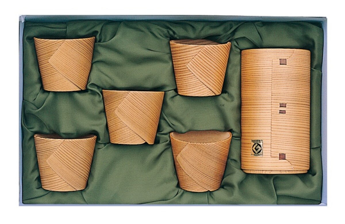 Award-Winning Bentwood Sake Cup Set