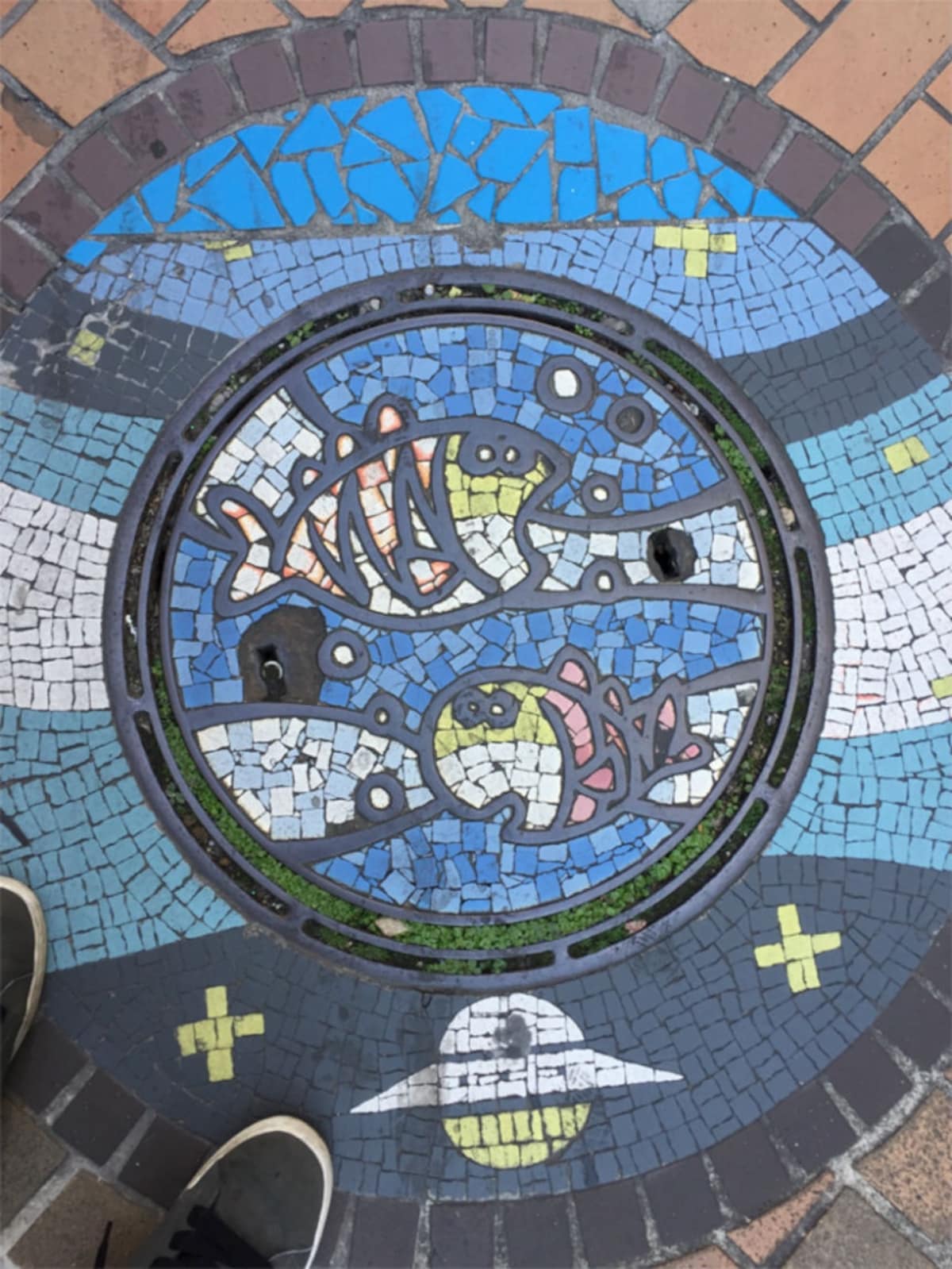 Tiled Manhole Cover in Kawaguchi City