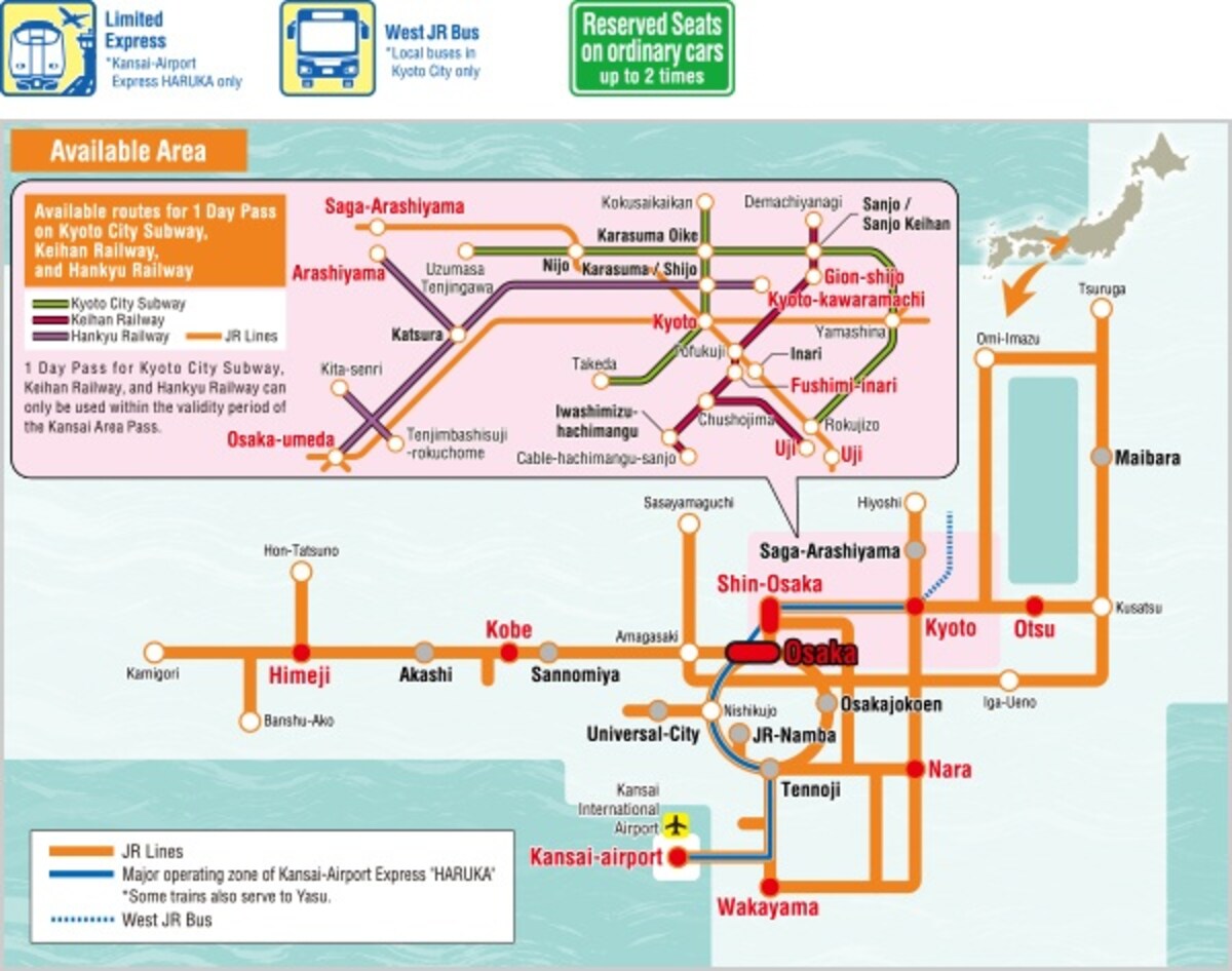 4. JR Kansai AREA PASS