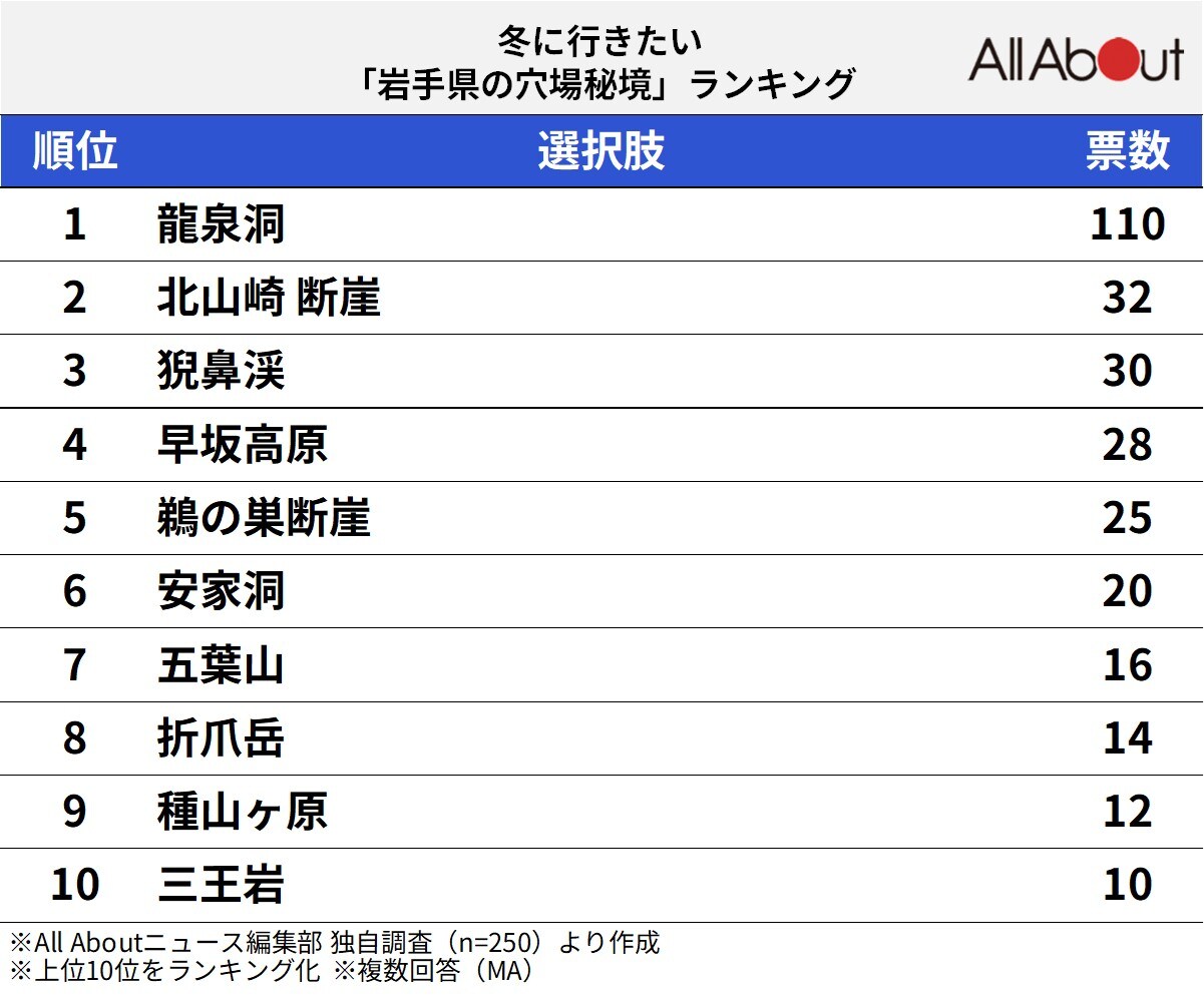 冬に行きたい「岩手県の穴場秘境」ランキング