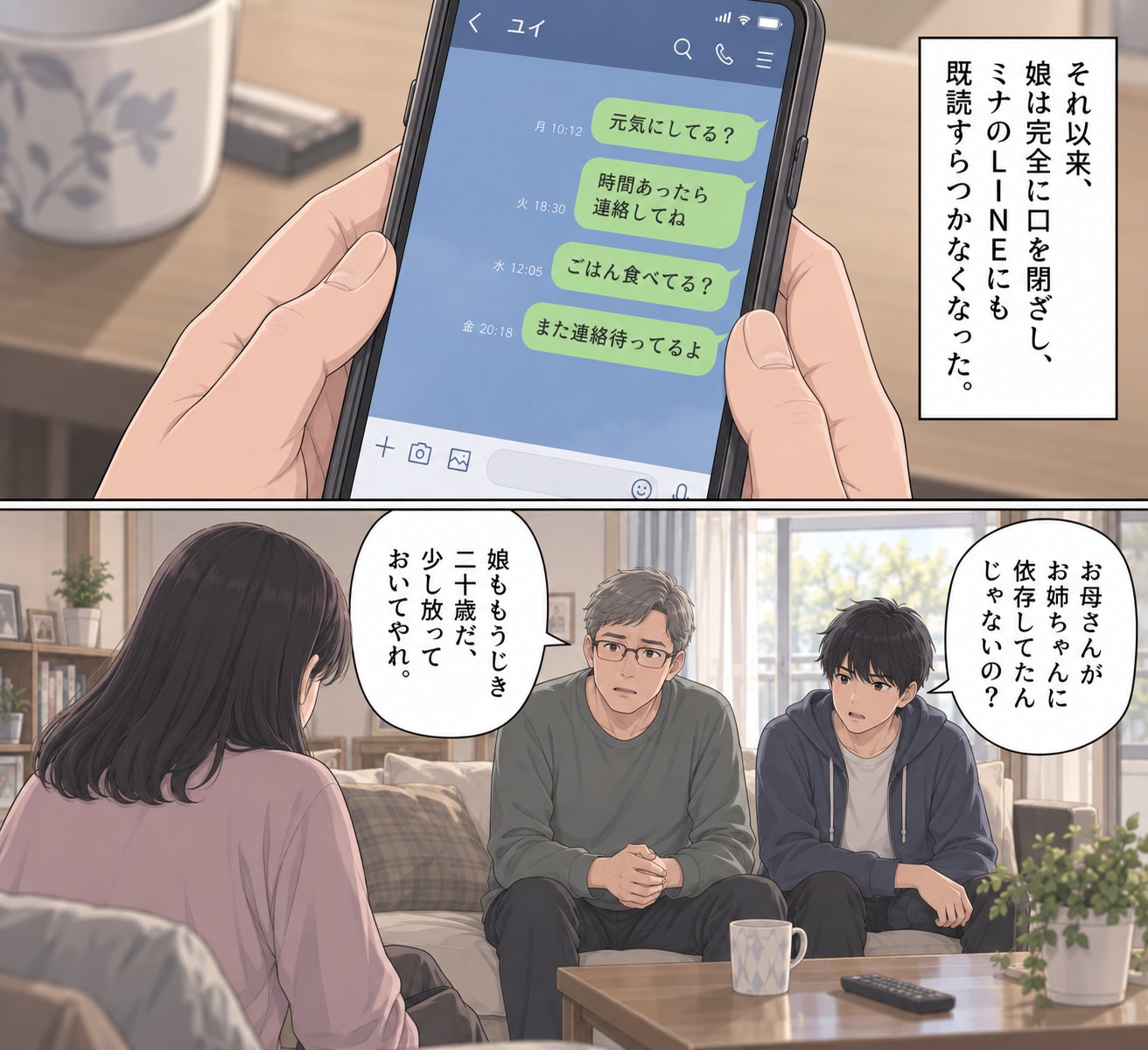 【漫画】「うわ……」合鍵で19歳娘のアパートにこっそり入った母。目撃した「衝撃の姿」とは【後編】