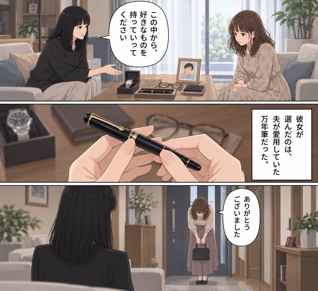 【漫画】夫の通夜に現れた女性の正体は…まじめな愛妻家が死後に遺した「まさか」の裏切り行為【後編】