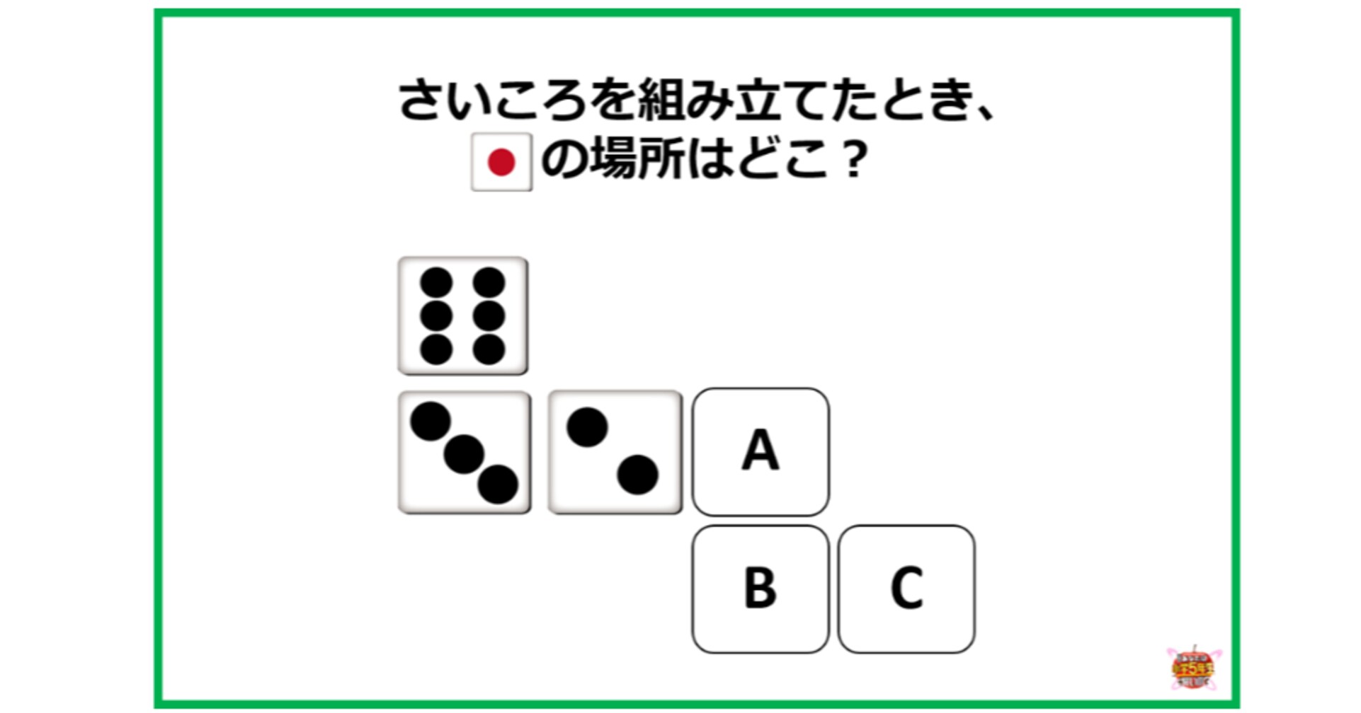 小2レベル さいころを組み立てた時 一の目の場所はどこになる Citrus シトラス