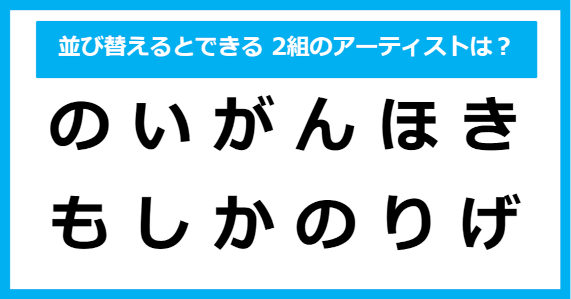 【並び替えクイズ】この中に隠れている、2人の「アーティスト」は？（第8問）