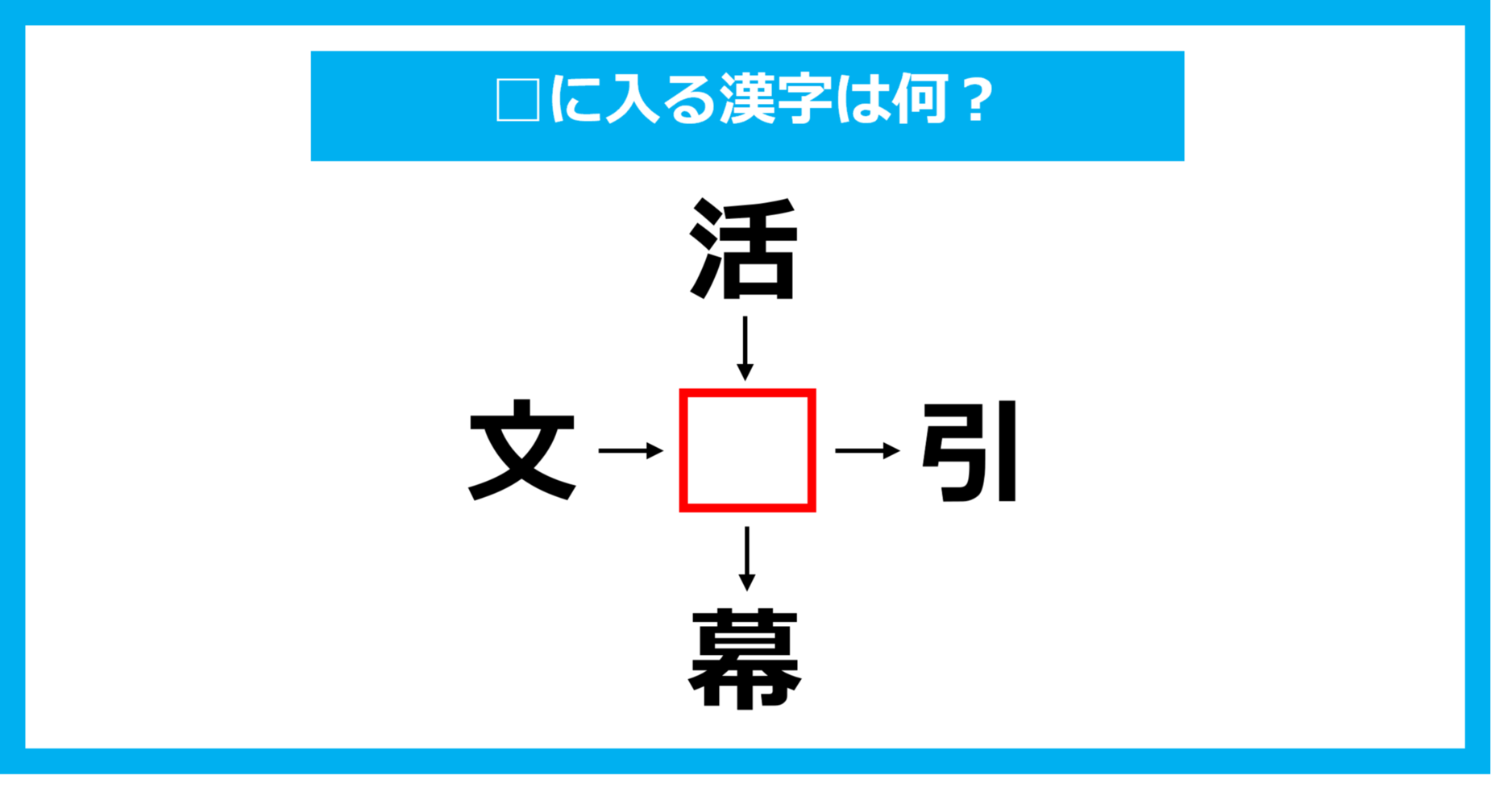 【漢字穴埋めクイズ】□に入る漢字は何？（第1023問）