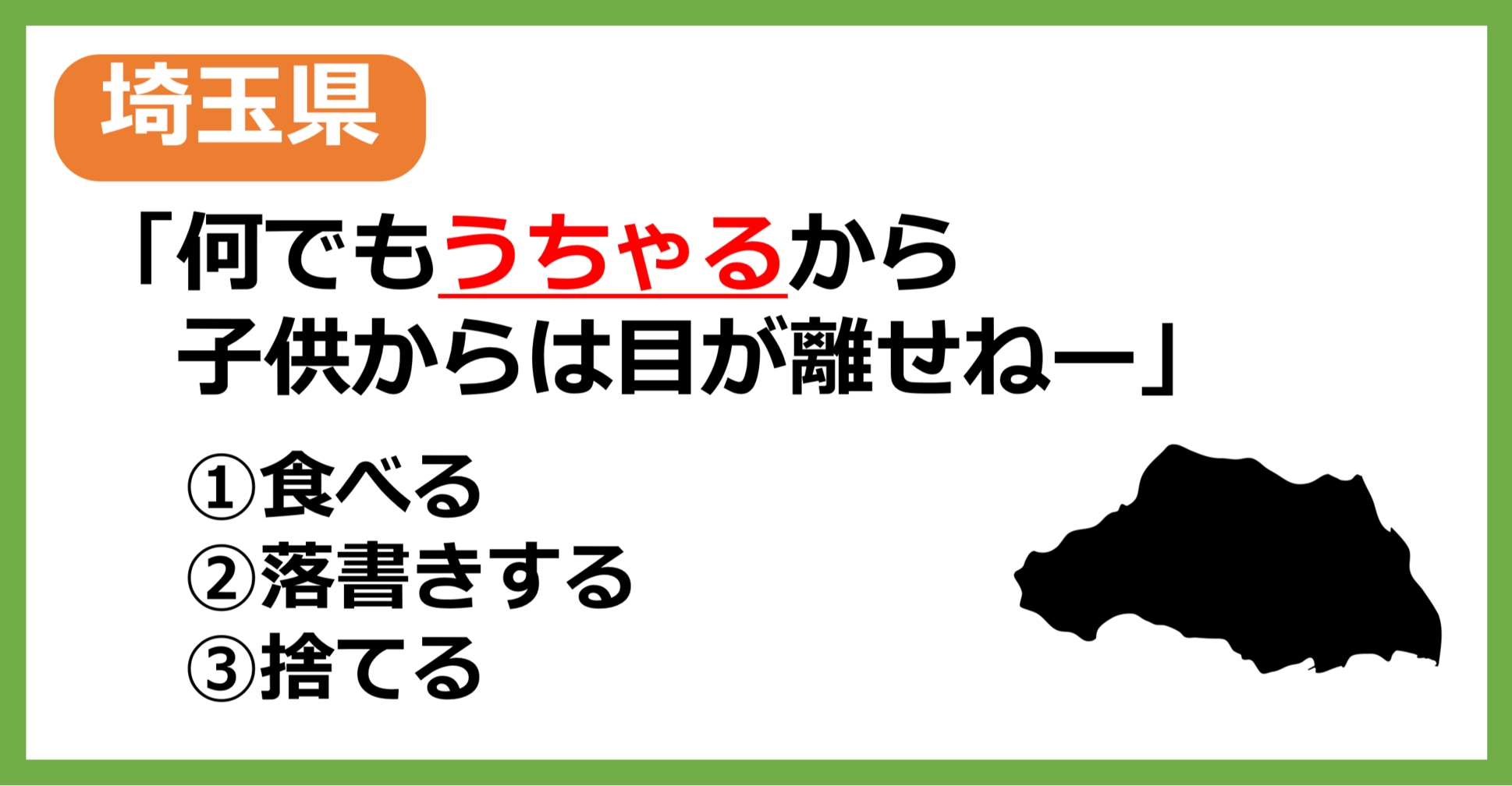 【方言クイズ】埼玉の方言「うちゃる」はどういう意味?