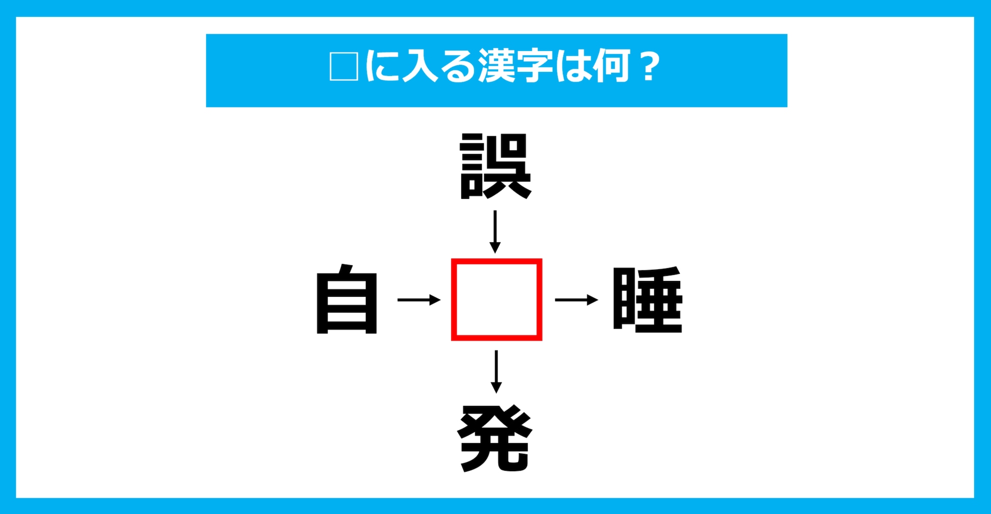 【漢字穴埋めクイズ】□に入る漢字は何？（第1819問）