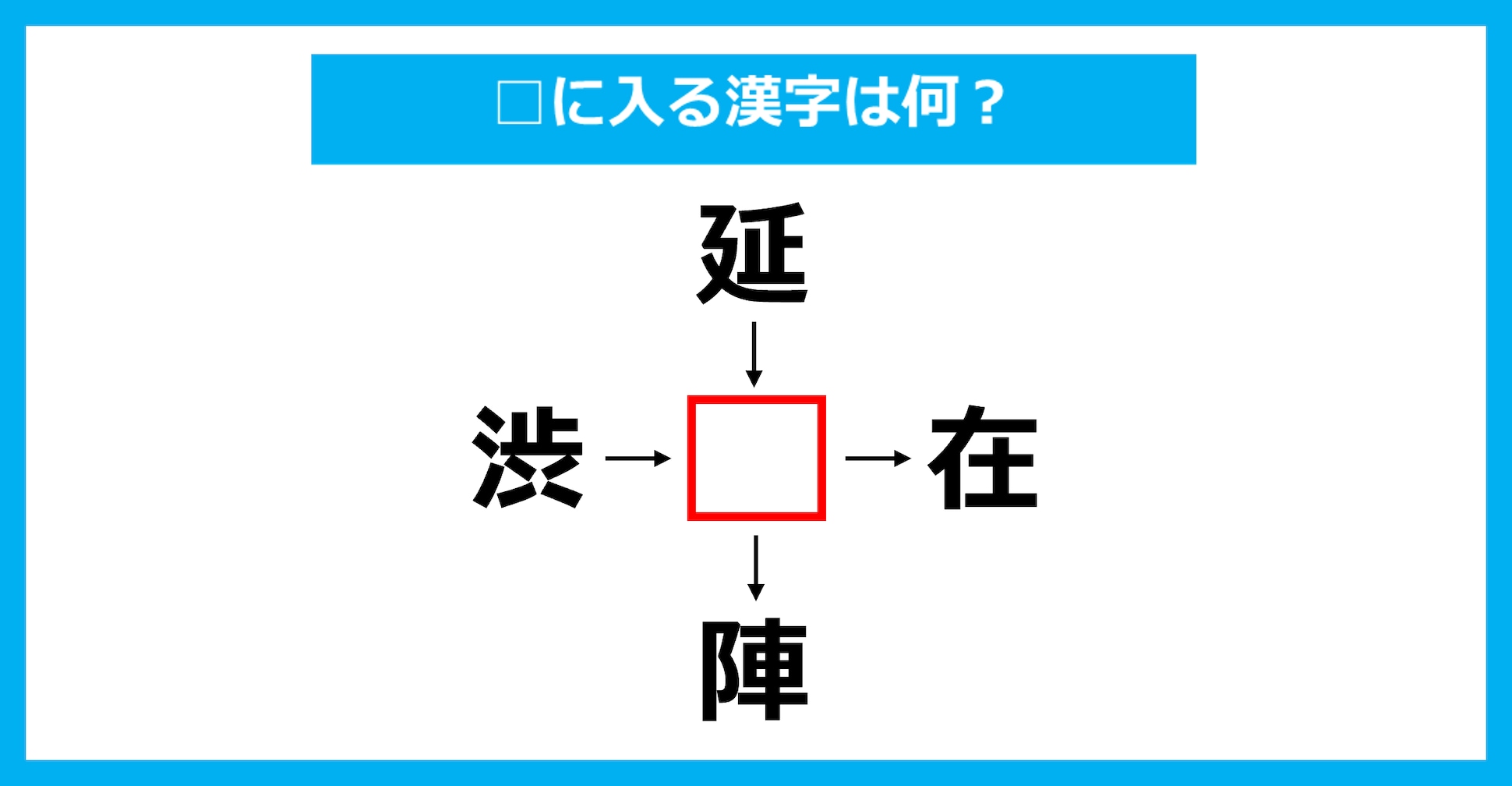 【漢字穴埋めクイズ】□に入る漢字は何？（第2262問）