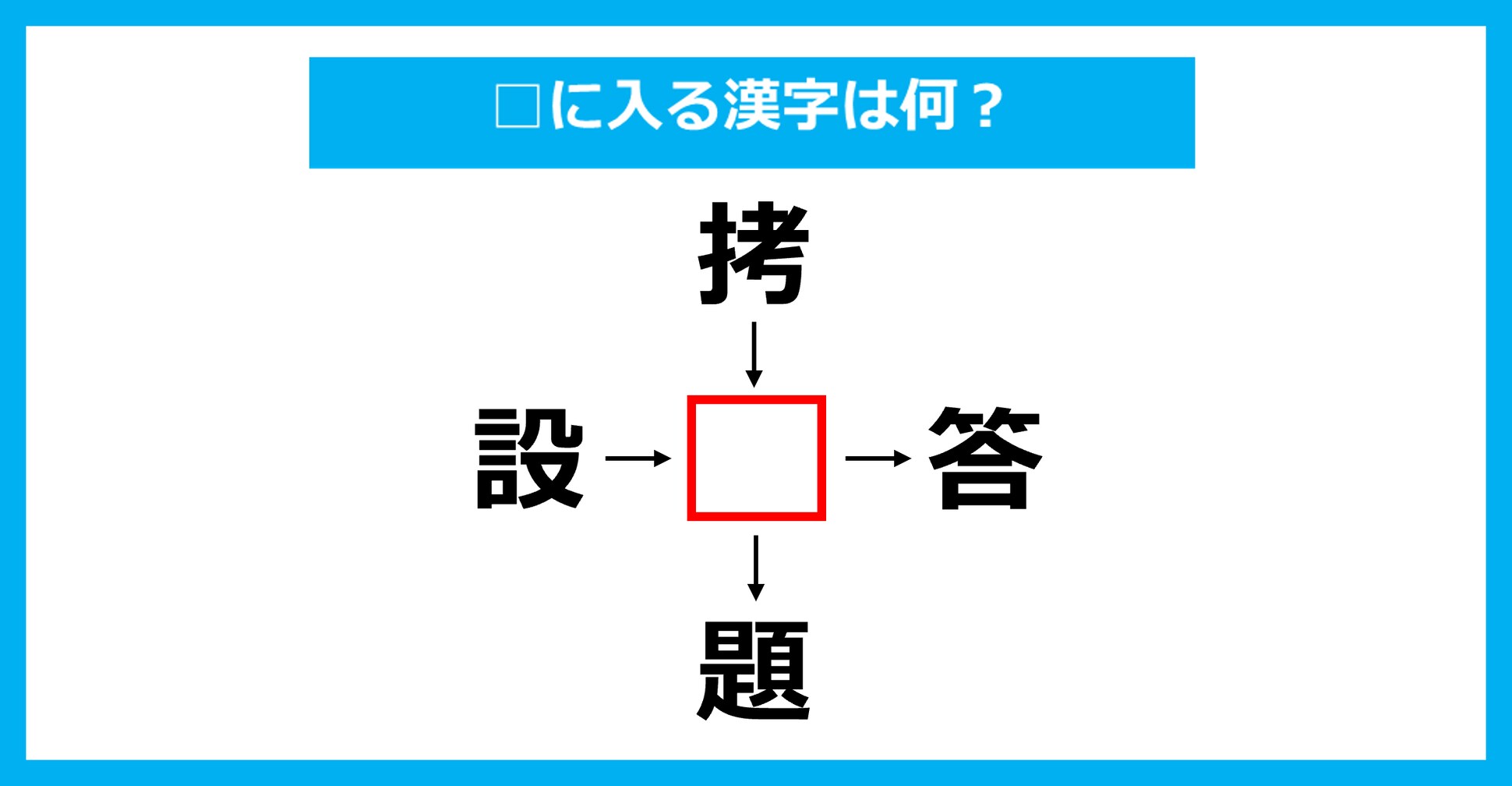 【漢字穴埋めクイズ】□に入る漢字は何？（第3024問）