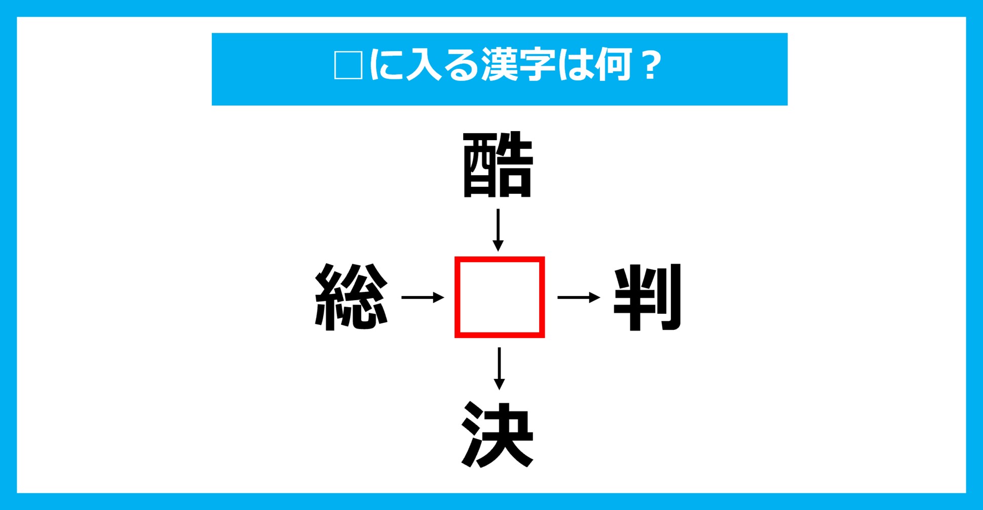 【漢字穴埋めクイズ】□に入る漢字は何？（第3166問）