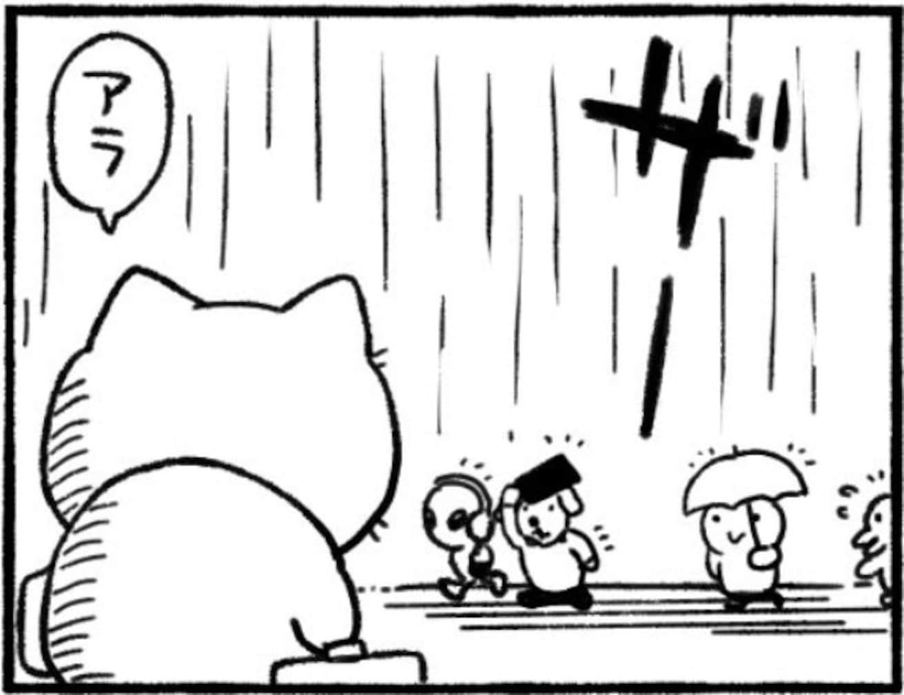 突然の雨にも焦るべからず！ 気楽に構えていたら…「あるある」「自然は無慈悲」「この仕打ち」