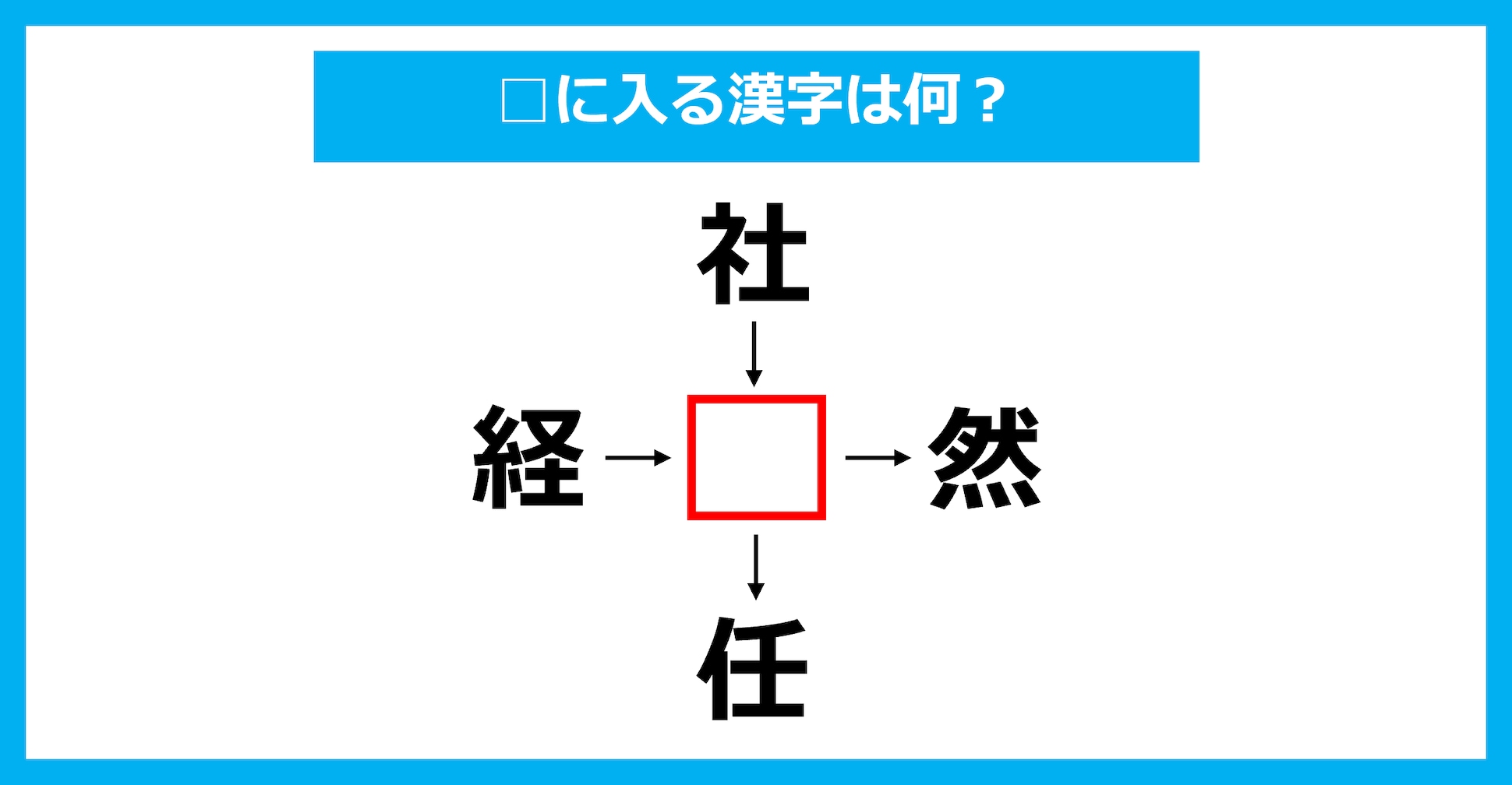 【漢字穴埋めクイズ】□に入る漢字は何？（第3434問）