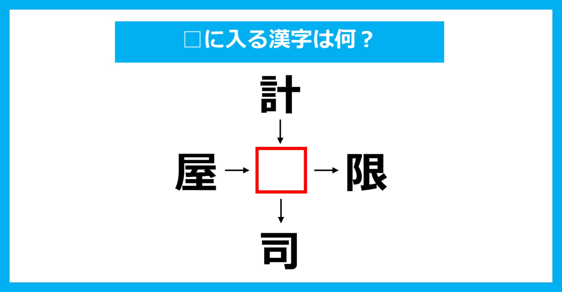 【漢字穴埋めクイズ】□に入る漢字は何？（第3927問）