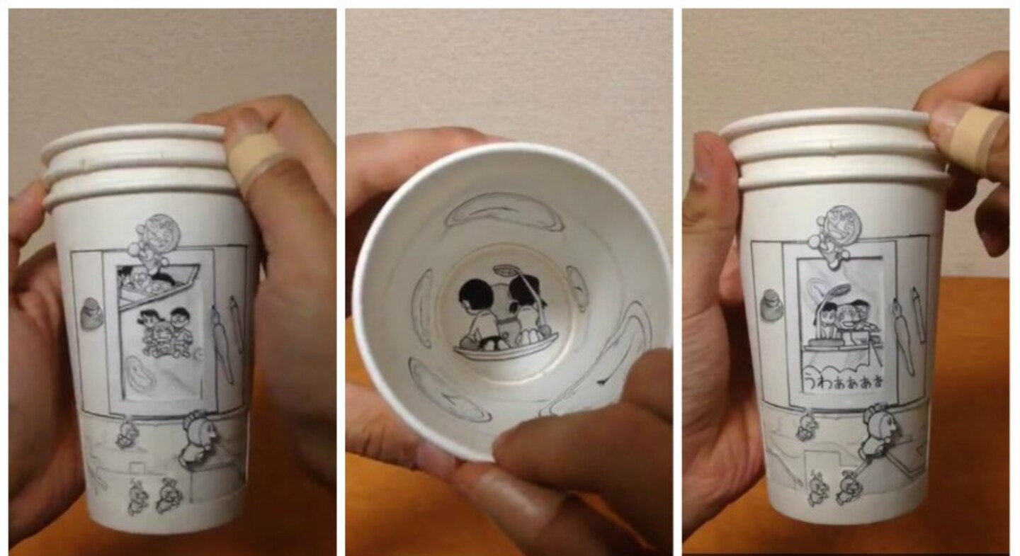 3-D Doraemon Paper Cup Manga