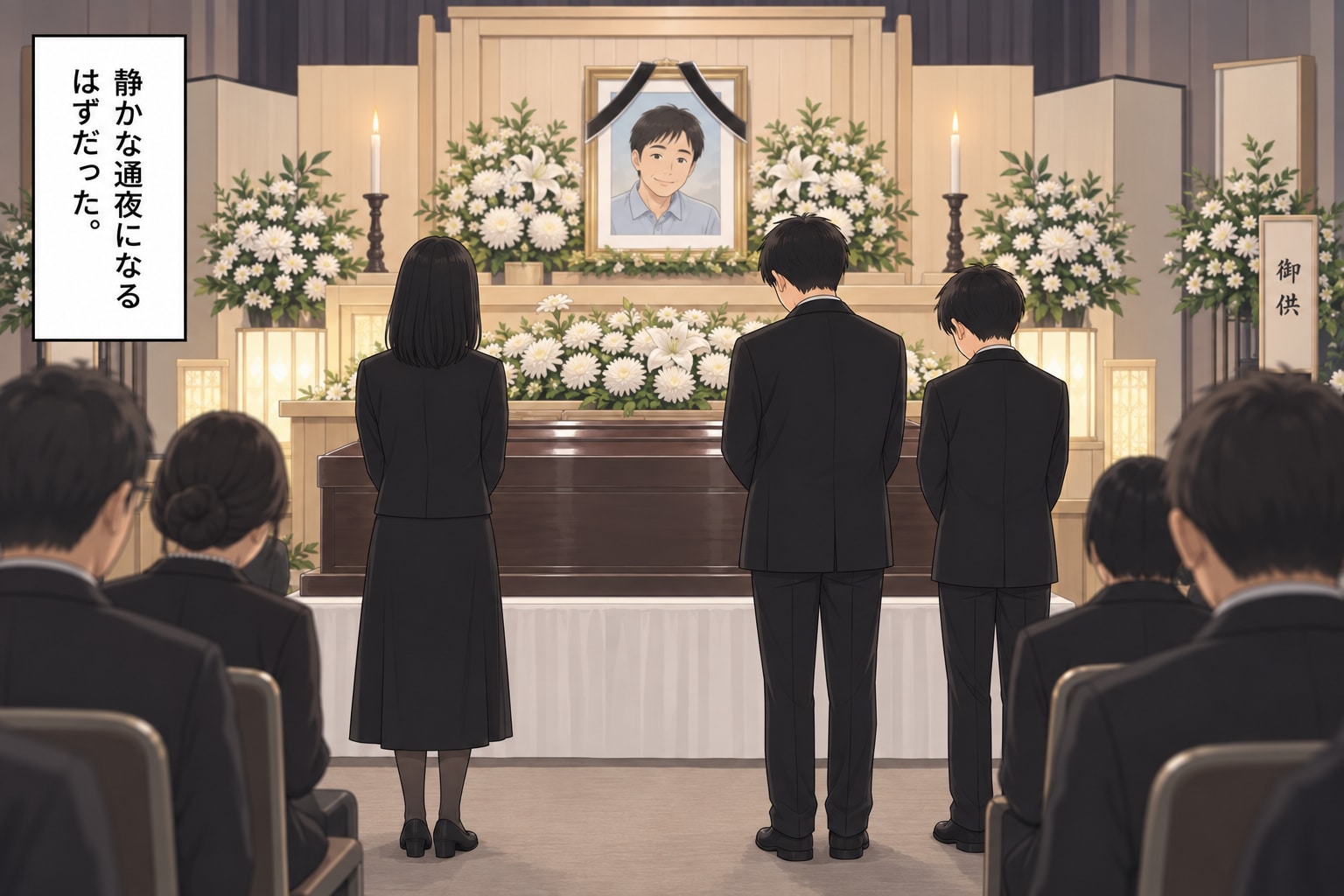 【漫画】夫の通夜に現れた女性の正体は…まじめな愛妻家が死後に遺した「まさか」の裏切り行為【前編】