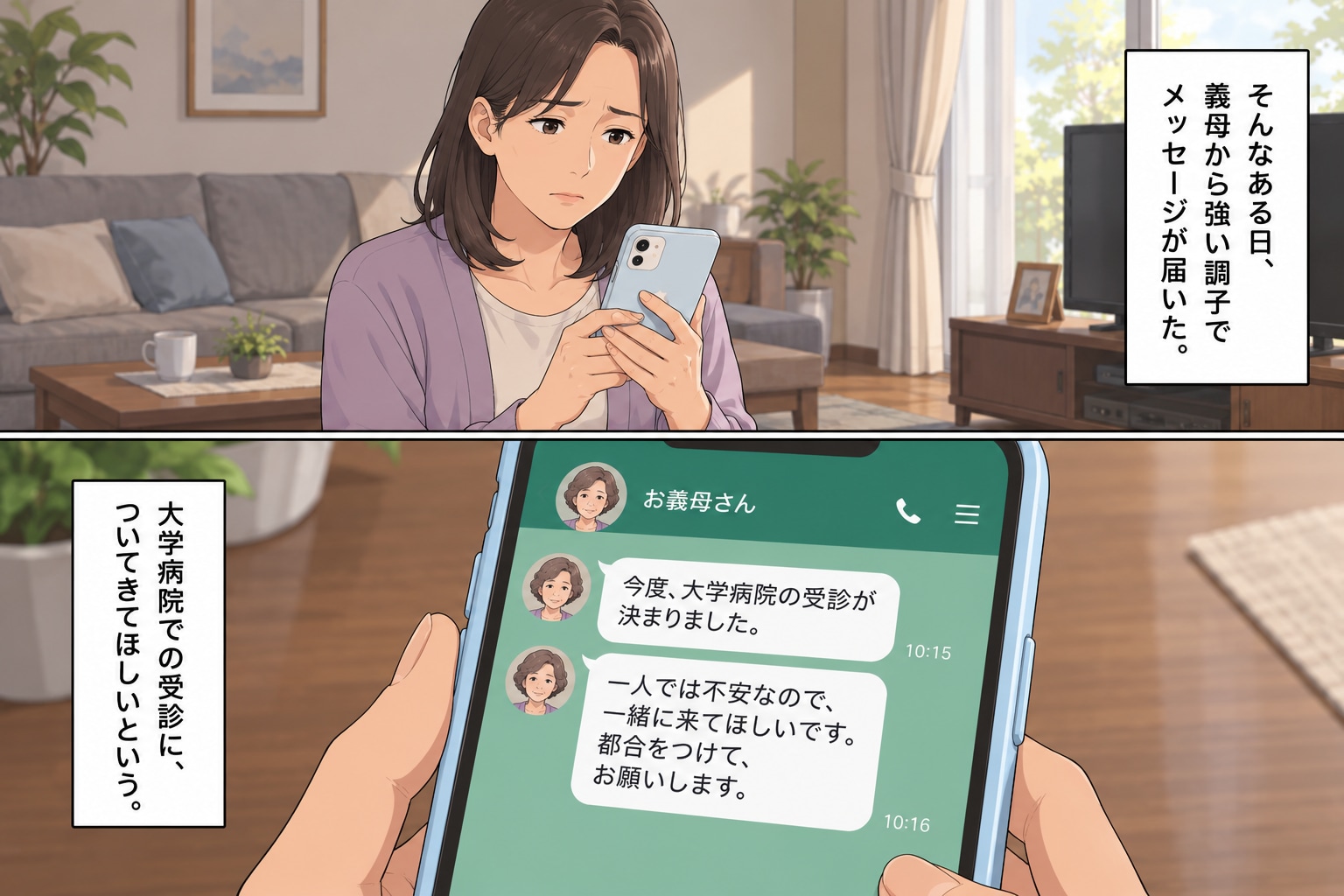 義母からの奇妙な「毎日LINE」に呆れたウラが？嫁の“能力”を試していたと判明し……