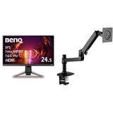  BenQ MOBIUZ ゲーミングモニター EX2510S (24.5型/165Hz/IPS/フルHD/1ms/HDRi/treVoloスピーカー/sRGB 99%/高さ調整/3種のゲーム専用モード)【Amazon Basicsモニターアームバンドルセット】