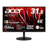  日本エイサー Acer ゲーミングモニター Nitro XV322QKKVbmiiphuzx 31.5インチ IPS 非光沢 4K 144Hz 0.5ms(GTG, Min.)HDMI 2.1 AMD FreeSync™ Premium対応 VESA DisplayHDR™ 400 PS5 4K対応 スピーカー内蔵 VESAマウント対応 高さ調節 チルト スイベル ピボット