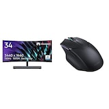  【マウスセット】HUAWEI MateView GT 34インチ ウルトラワイド曲面ゲーミングモニター 3年保証付き HDR 165Hzリフレッシュレート 3440x1440 デュアルスピーカーサウンドバー 360°デュアルマイク【日本正規代理店】