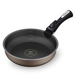  アイリスオーヤマ フライパン 20cm 単品 PDCI-S20 チェスナットブラウン ディープラスシリーズ + マルチハンドル 専用取っ手 ブラック CQP-H3