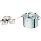  Zwilling ツヴィリング 「 パッション クックウェア 3pcsセット 」 両手 深型 片手 鍋 3点 セット ステンレス 底厚 3層構造 IH対応 食洗機対応 66060-001 & Zwilling ツヴィリング 「 バイタリティ ストックポット 24cm 6L 」ステンレス 深型 両手 寸胴 鍋 底面3層構造 IH対応 食洗器対応 66463-240【セット買い】
