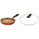  エバークック フライパン 26㎝ ガス火専用 軽量 580ｇ オレンジ ドウシシャ & エバークック 蓋 26cm ガラスふた【セット買い】