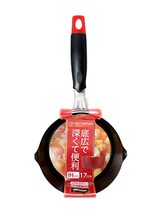  ストリックスデザイン IH深型煮込みパン レッド 17cm 幅広で深くて便利 IH ガス火対応 鍋 注ぎ口付き フッ素加工 SA-018X